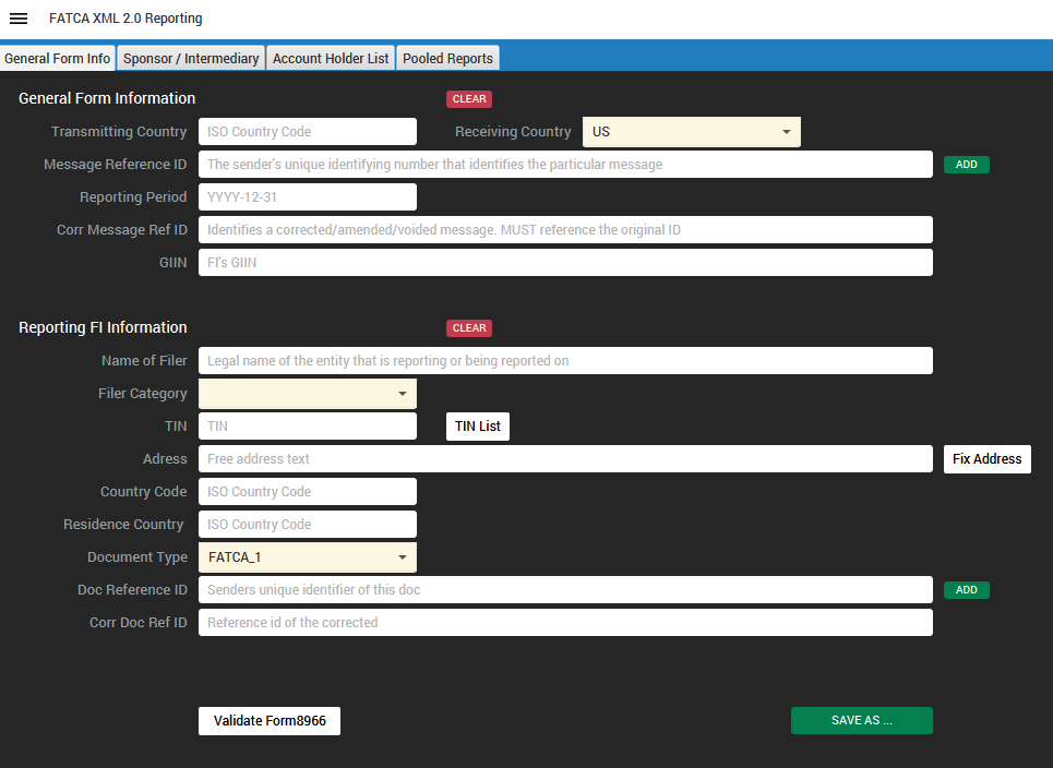 Screenshot: Form 8966 reporting