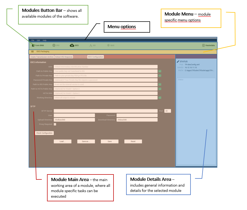 Screenshot: Main window